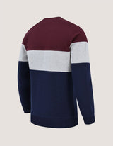 Textured Colour Block Sweatshirt – Maroon