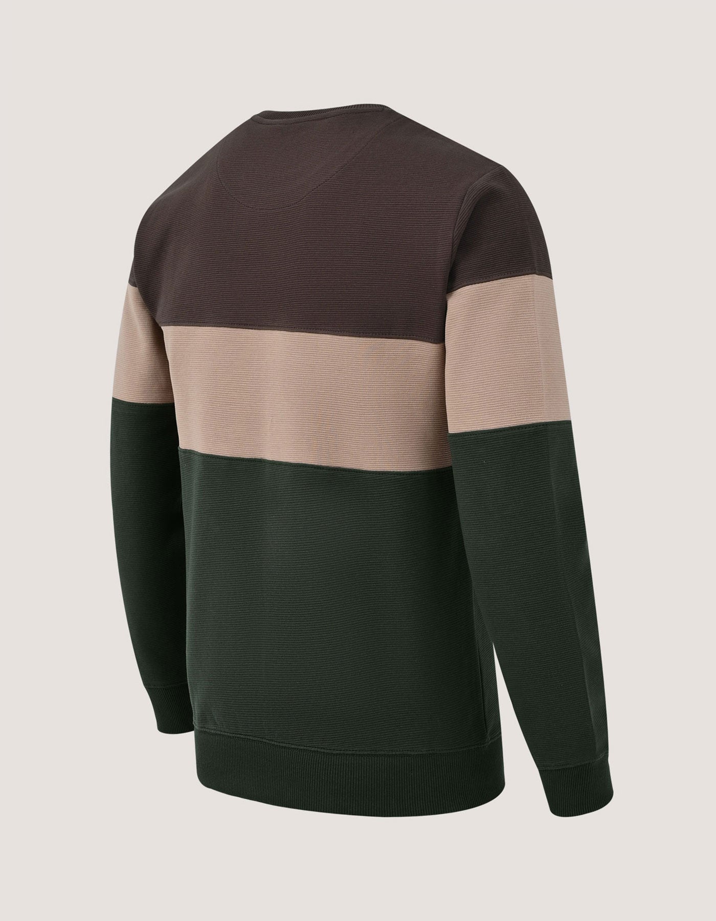 Textured Colour Block Sweatshirt – Brown