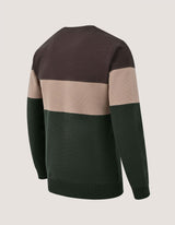 Textured Colour Block Sweatshirt – Brown