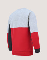 Heather Grey and Red Colour Block Sweatshirt