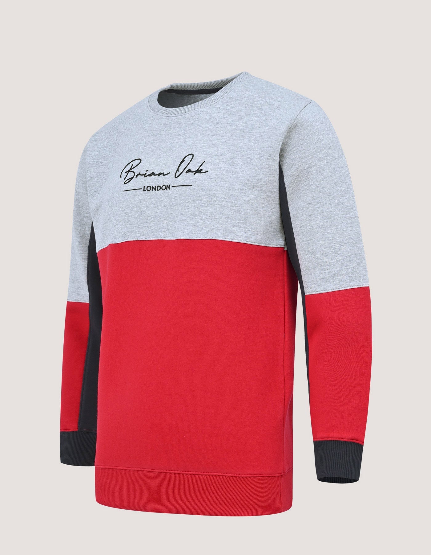 Heather Grey and Red Colour Block Sweatshirt