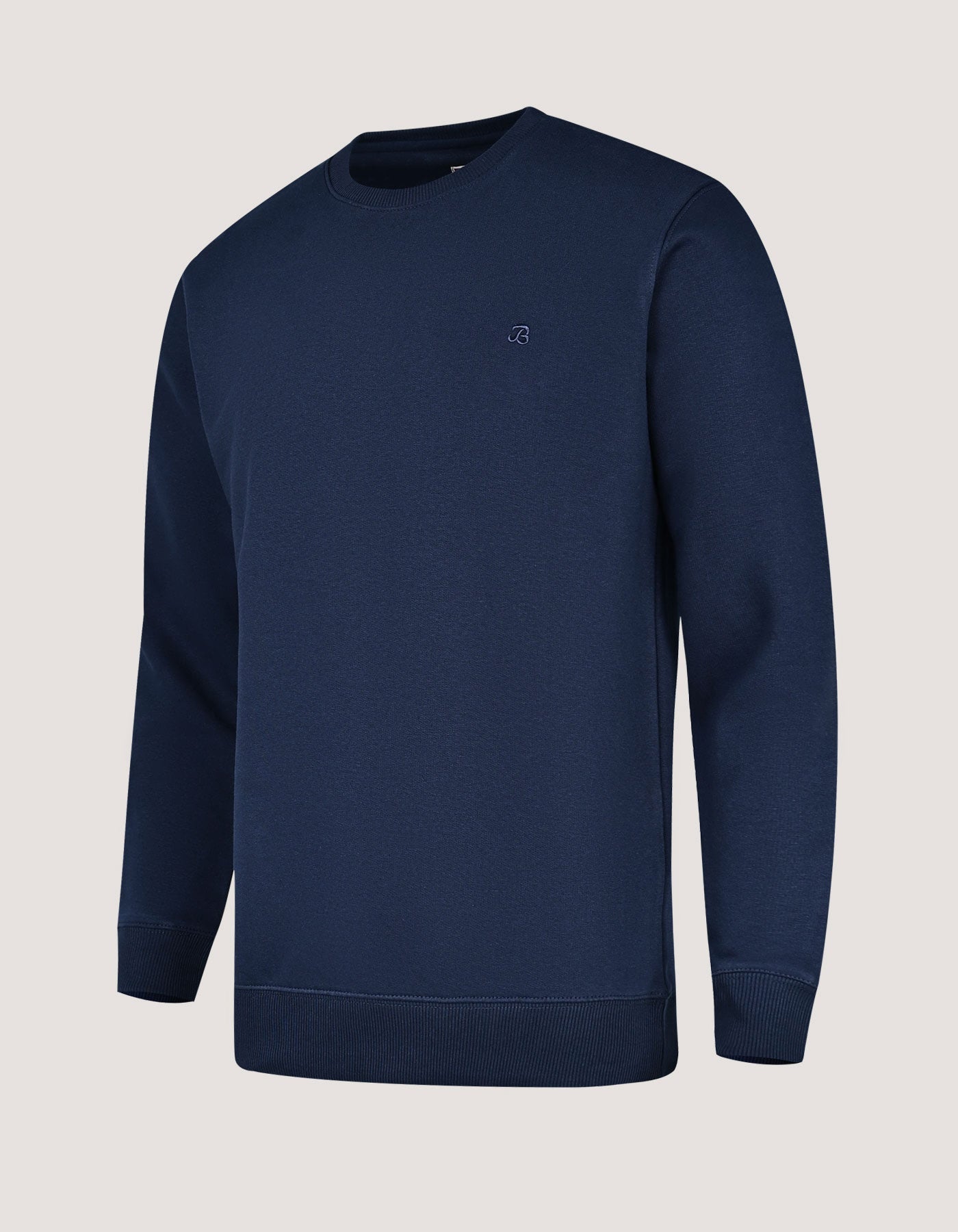 Navy Crew Neck Fleece Sweatshirt