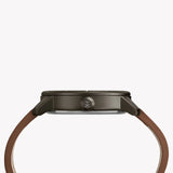 Timex Men's Brown Leather Watch, Gray Dial Tw2r64000