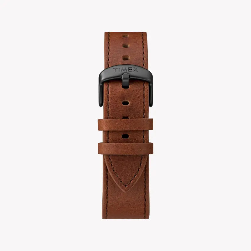 Timex Men's Brown Leather Watch, Gray Dial Tw2r64000