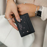Tala Star Studded Card Holder - Black & Silver