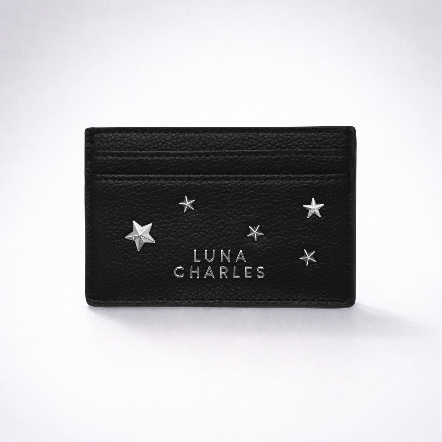 Tala Star Studded Card Holder - Black & Silver