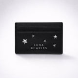 Tala Star Studded Card Holder - Black & Silver