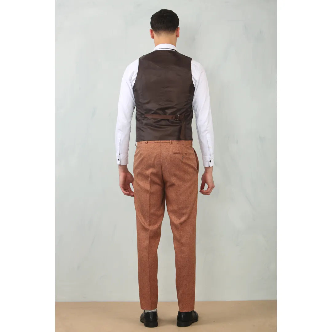IM200 - Men's Camel Tailored Fit Wedding 3 Piece Suit
