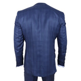 IM31 - Men's Blue 3 Piece Prince Of Wales Check Suit