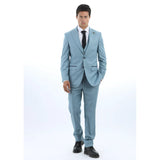 IM32 - Men's Plain Turquoise Blue 3 Piece Suit