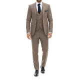 IM33 - Men's 3 Piece Brown Tailored Fit Suit