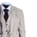 James - Men's 3 Piece Cream Tailored Fit Suit