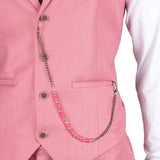 James - Men's 3 Piece Pink Tailored Fit Suit