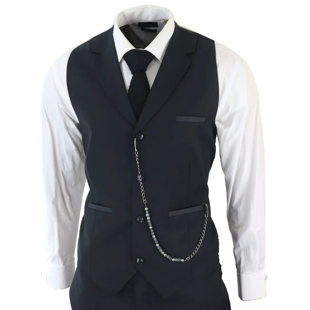 James - Men's Classic 3 Piece Black Suit