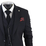 James - Men's Classic 3 Piece Black Suit