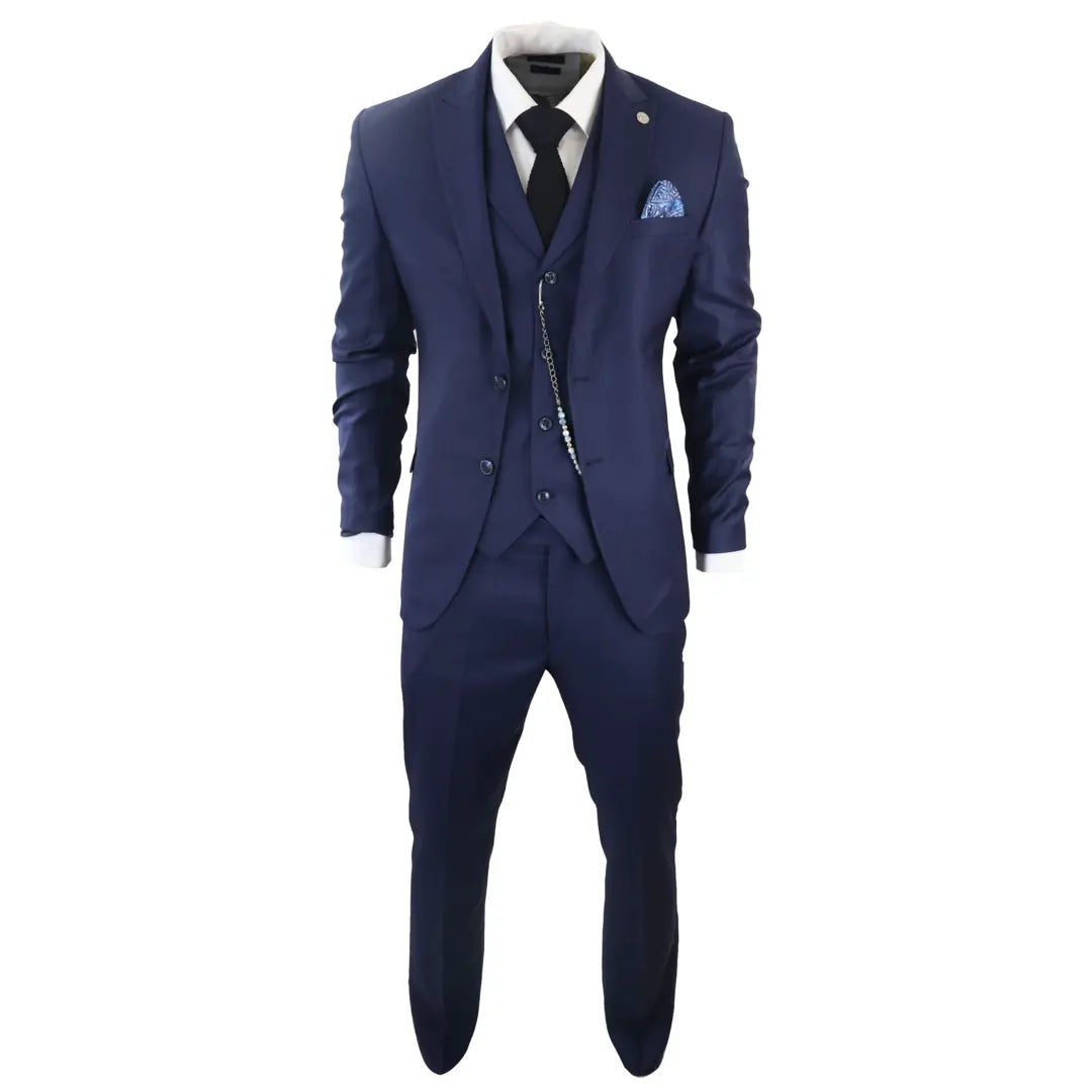 James - Men's 3 Piece Navy Blue Suit