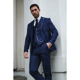 James - Men's 3 Piece Navy Blue Suit