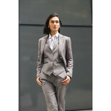 TPW-15 - Women's 3 Piece Plain Grey Suit