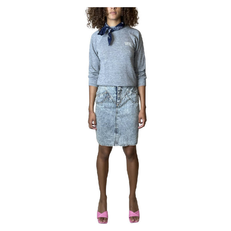 Vintage 1980's Original Blue Vintage Denim Acid Wash Skirt UK 8 - 10
