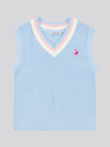 Girls Cricket Jumper Vest in Windsurfer