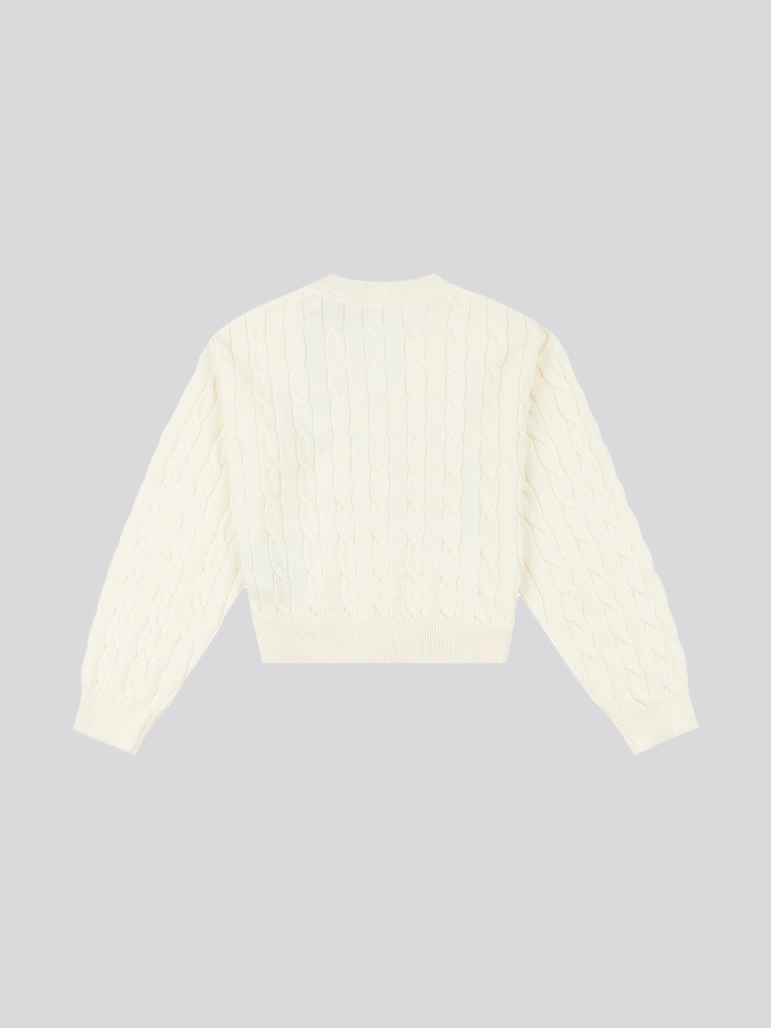 Girls Cable Knit Cardigan Egret