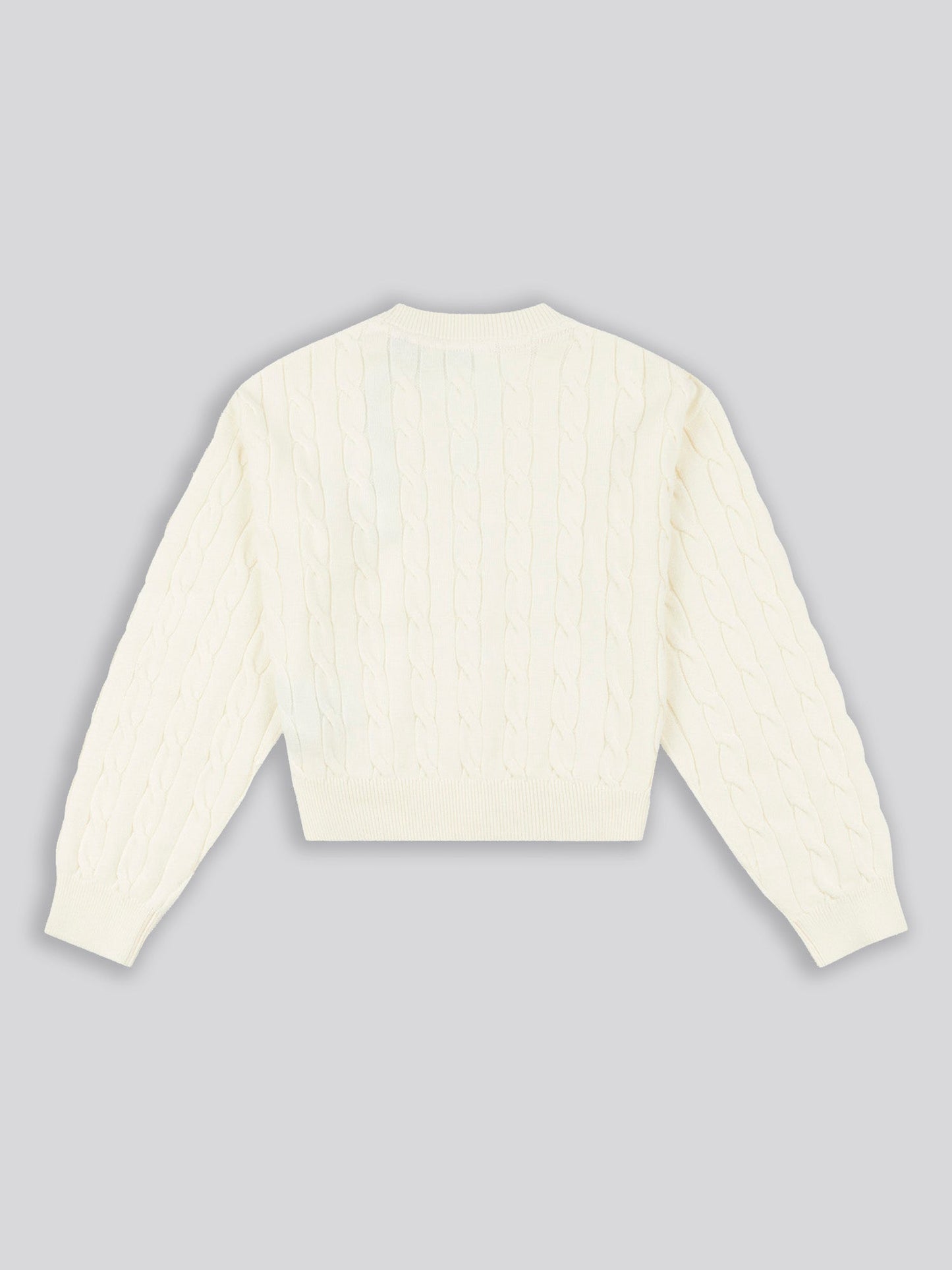 Girls Cable Knit Cardigan Egret