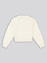 Girls Cable Knit Cardigan Egret