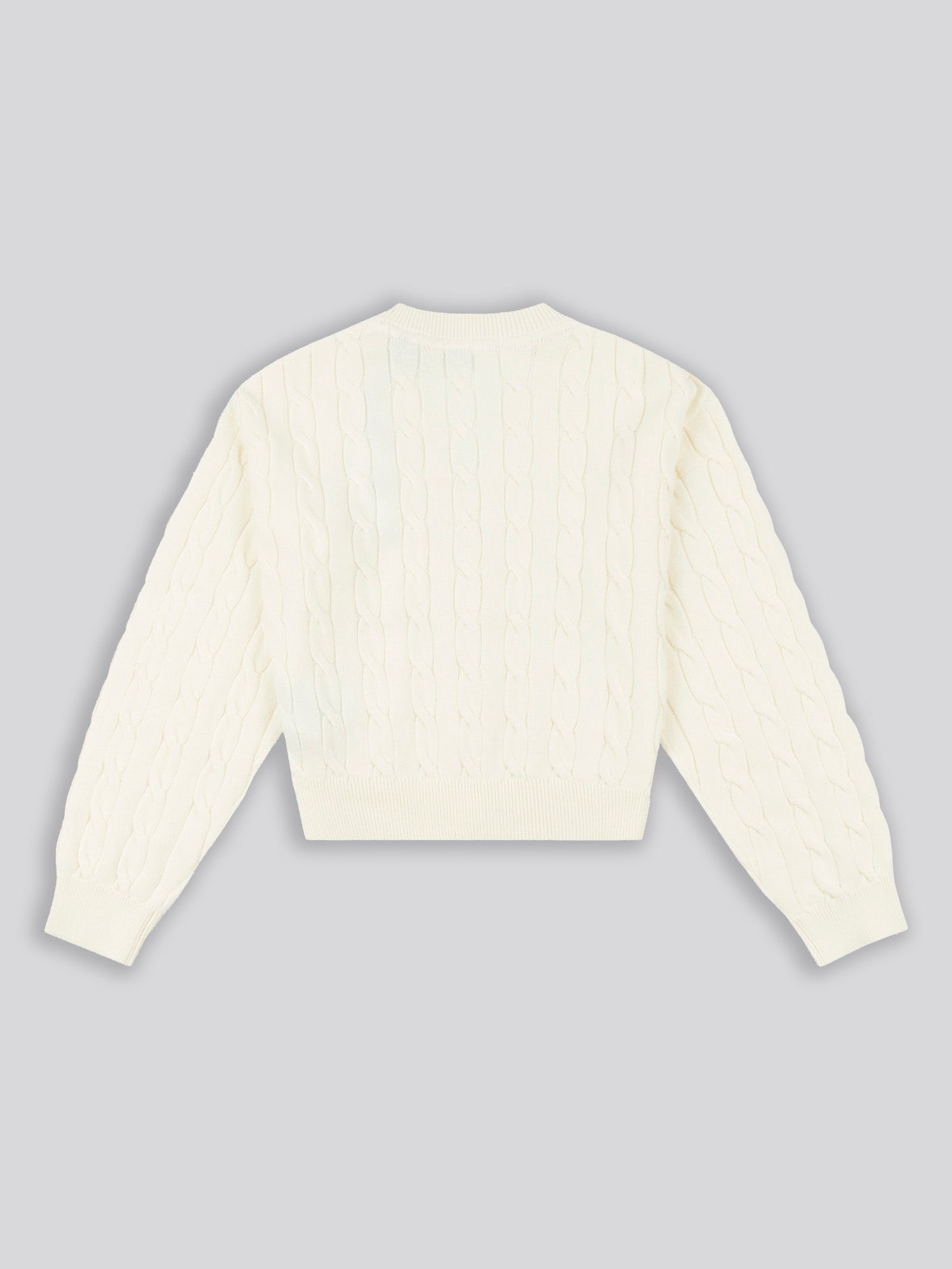 Girls Cable Knit Cardigan Egret