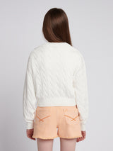 Girls Cable Knit Cardigan Marshmallow