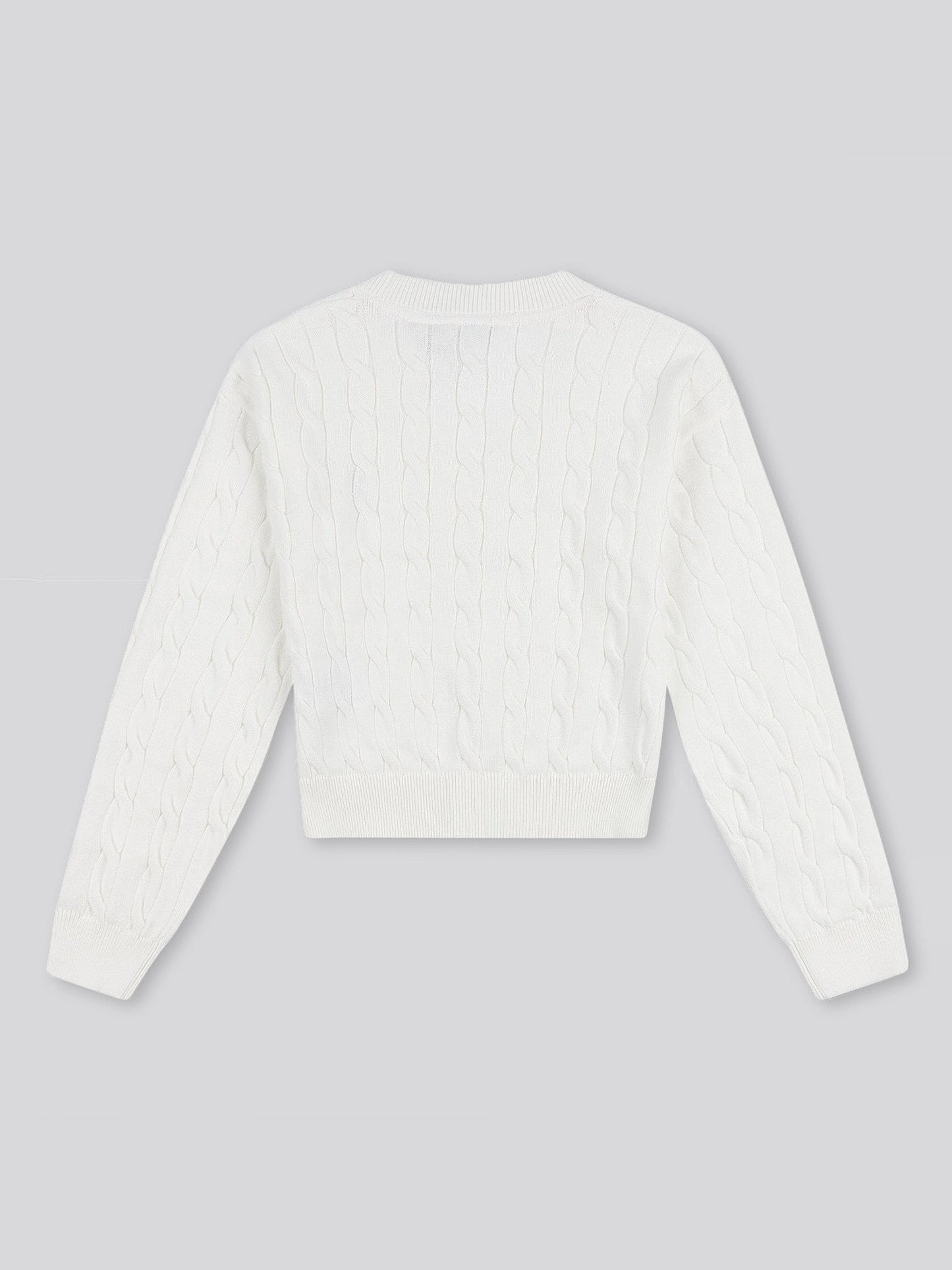Girls Cable Knit Cardigan Marshmallow