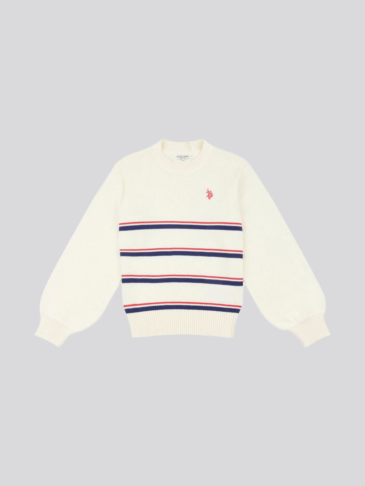 Girls Balloon Sleeve Jumper in Egret
