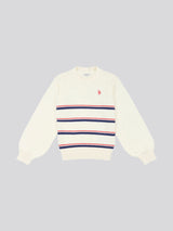 Girls Balloon Sleeve Jumper in Egret