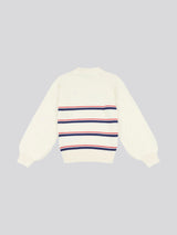 Girls Balloon Sleeve Jumper in Egret