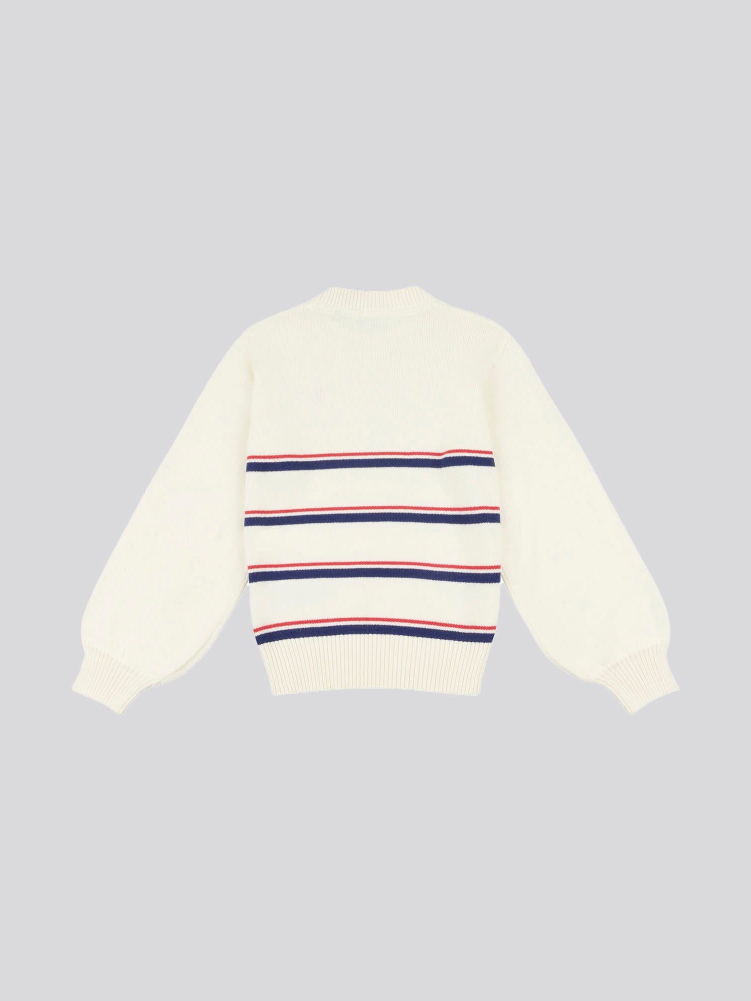 Girls Balloon Sleeve Jumper in Egret
