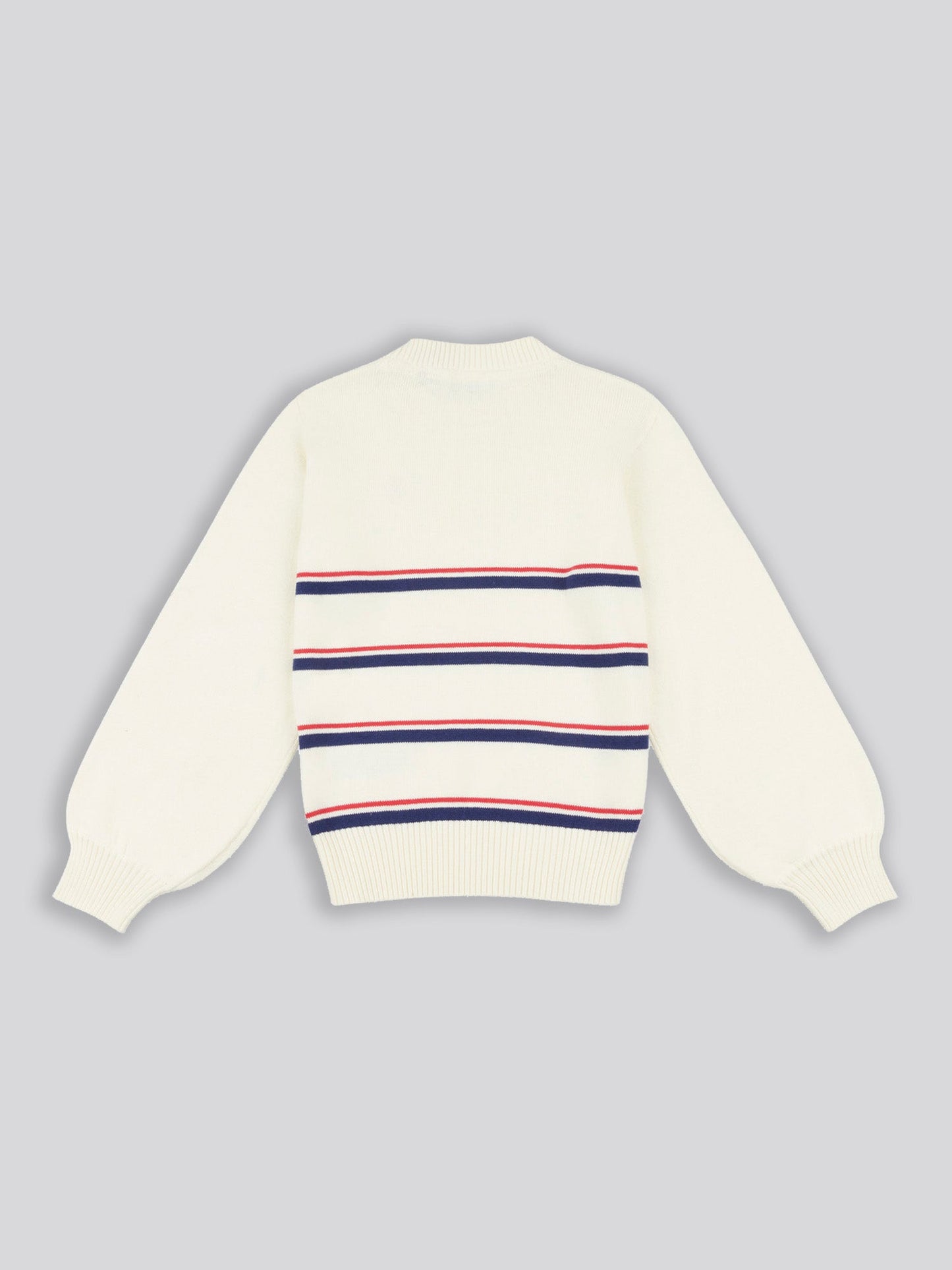 Girls Balloon Sleeve Jumper in Egret