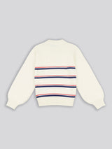 Girls Balloon Sleeve Jumper in Egret