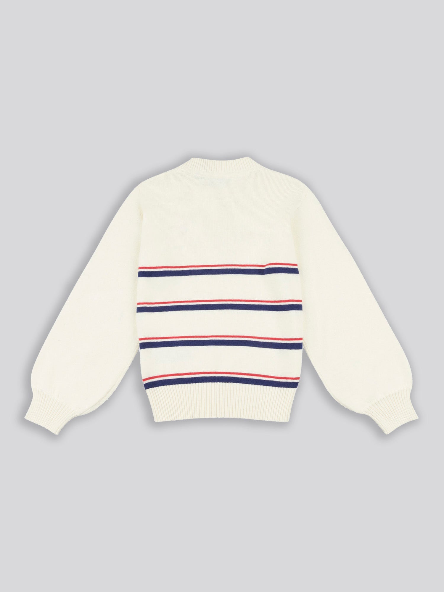 Girls Balloon Sleeve Jumper in Egret