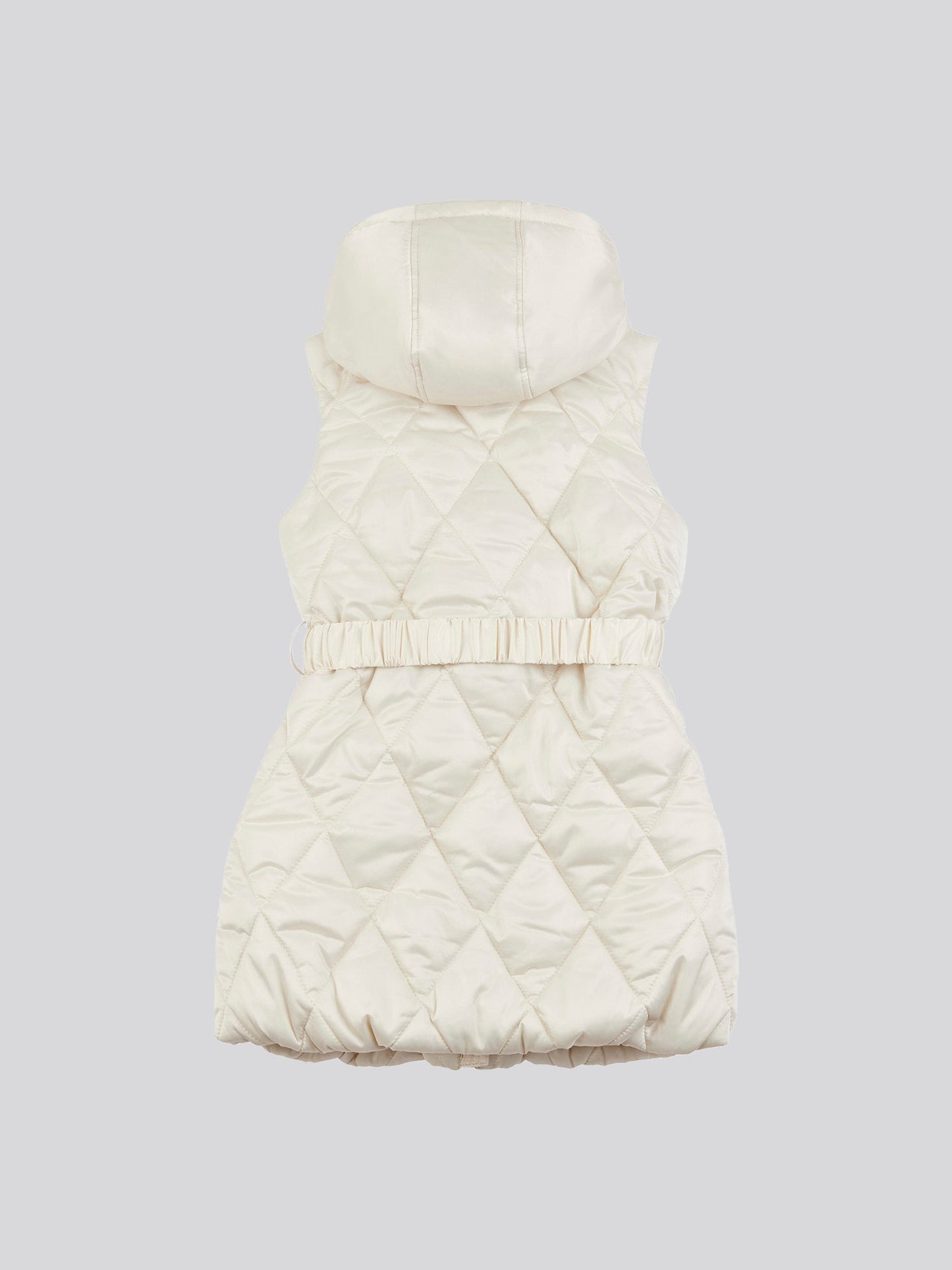 Girls Longline Puffer Gilet in Turtle Dove