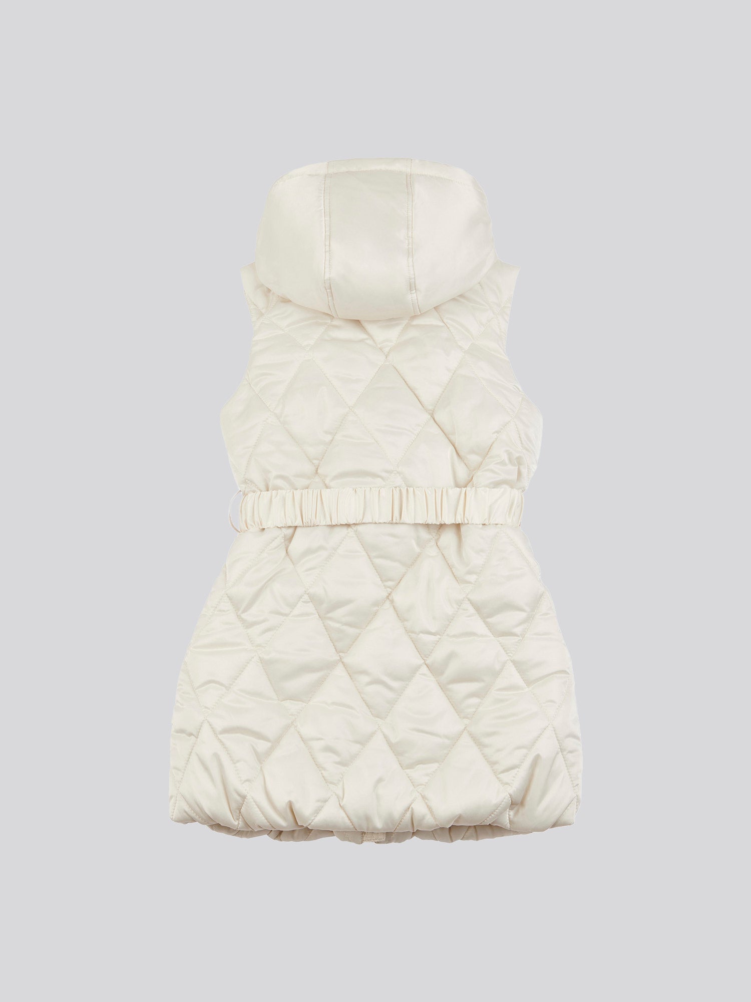 Girls Longline Puffer Gilet in Turtle Dove