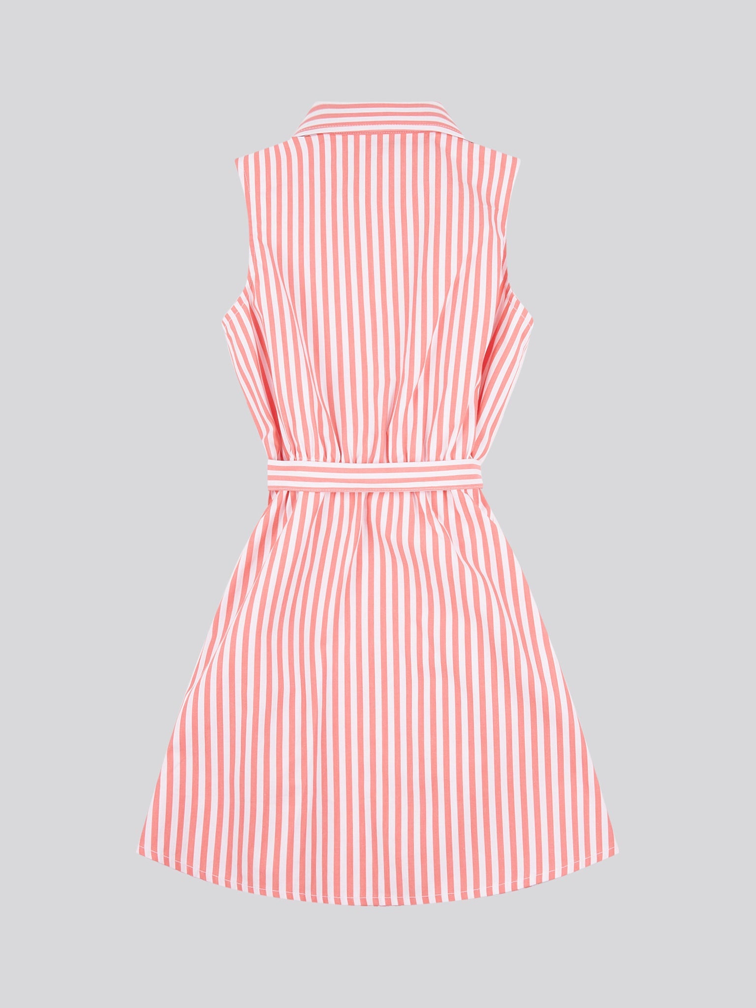 Girls Striped Sleeveless Shirt Dress Sugar Coral