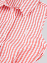 Girls Striped Sleeveless Shirt Dress Sugar Coral