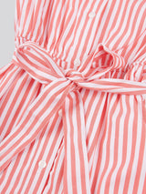 Girls Striped Sleeveless Shirt Dress Sugar Coral