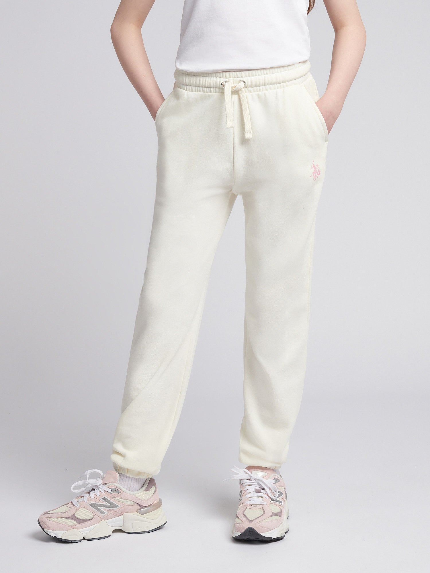 Girls Zip Hoodie & Relaxed Fit Jogger Set in Marshmallow