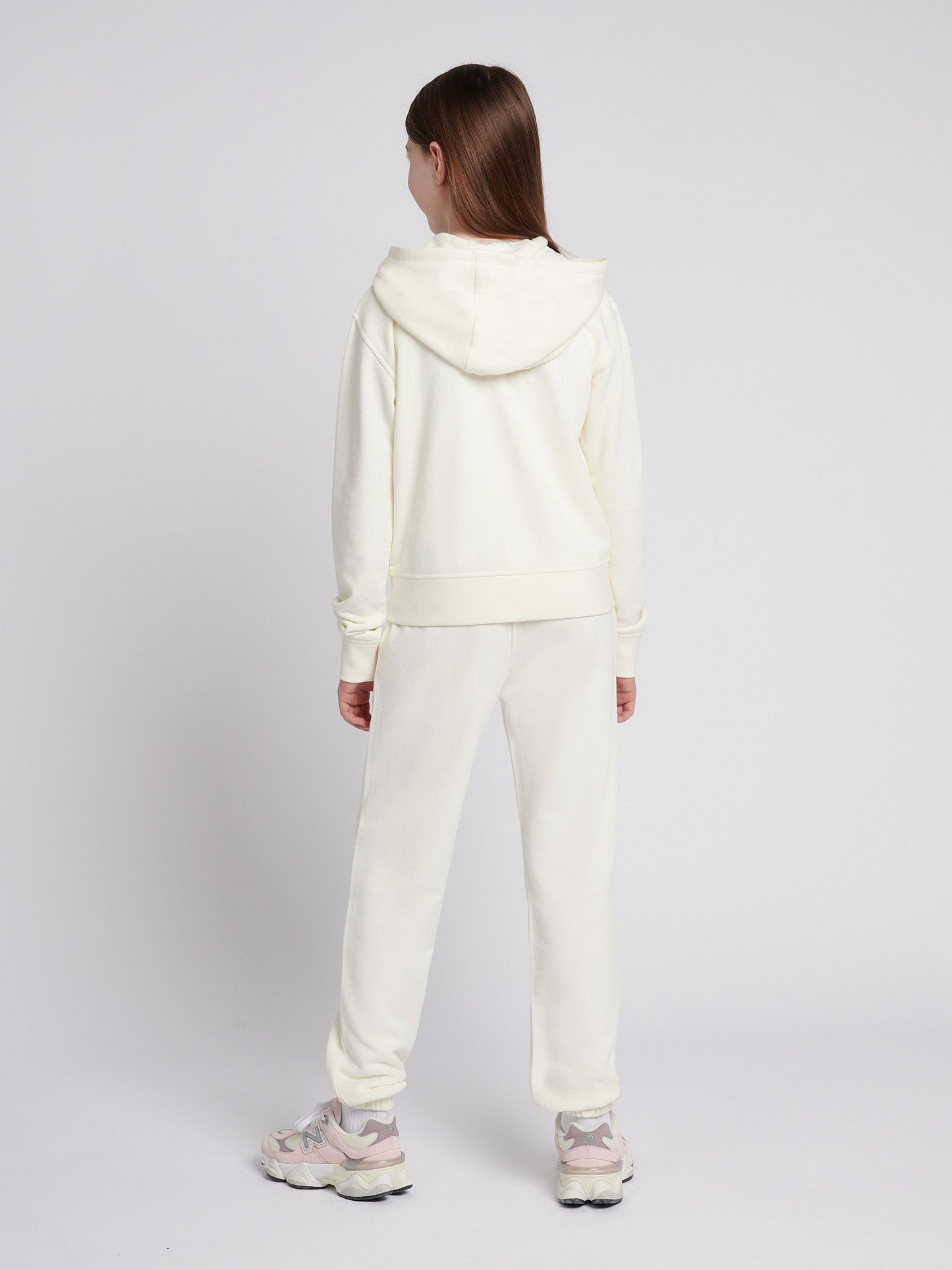 Girls Zip Hoodie & Relaxed Fit Jogger Set in Marshmallow