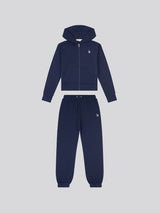 Girls Zip Hoodie & Relaxed Fit Jogger Set in Navy Iris