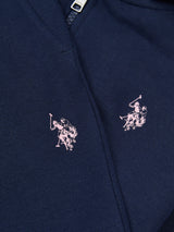 Girls Zip Hoodie & Relaxed Fit Jogger Set in Navy Iris
