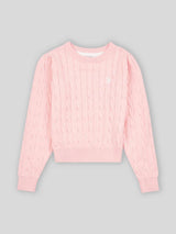 Girls Cable Knit Jumper Crystal Rose