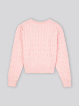 Girls Cable Knit Jumper Crystal Rose