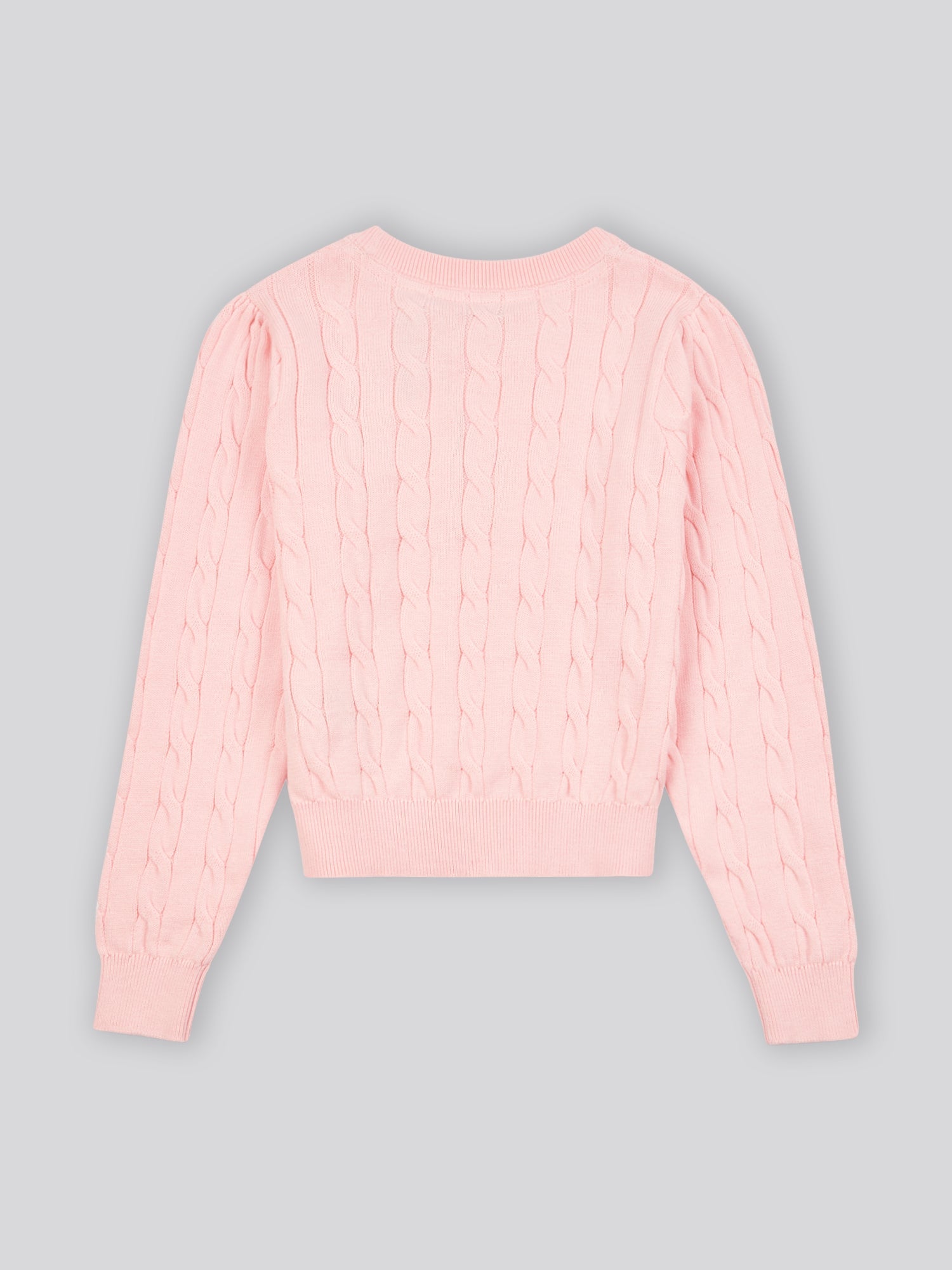 Girls Cable Knit Jumper Crystal Rose
