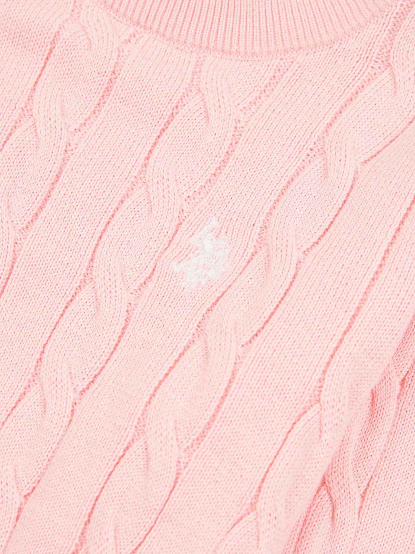 Girls Cable Knit Jumper Crystal Rose
